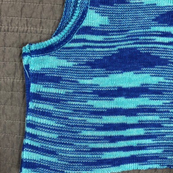 Princess Polly Knit Tank Blue Women 4 Raw Hem Sweater Cropped - Picture 13 of 16